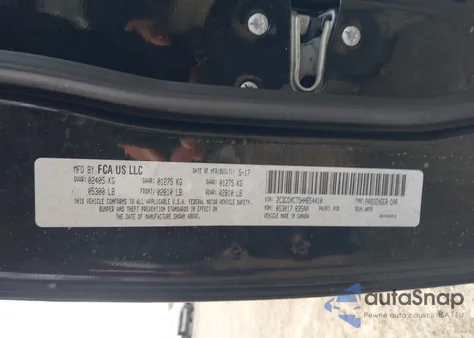 2017 Dodge Charger R/T Rwd из США, поврежденный, VIN 2C3CDXCT5HH654410